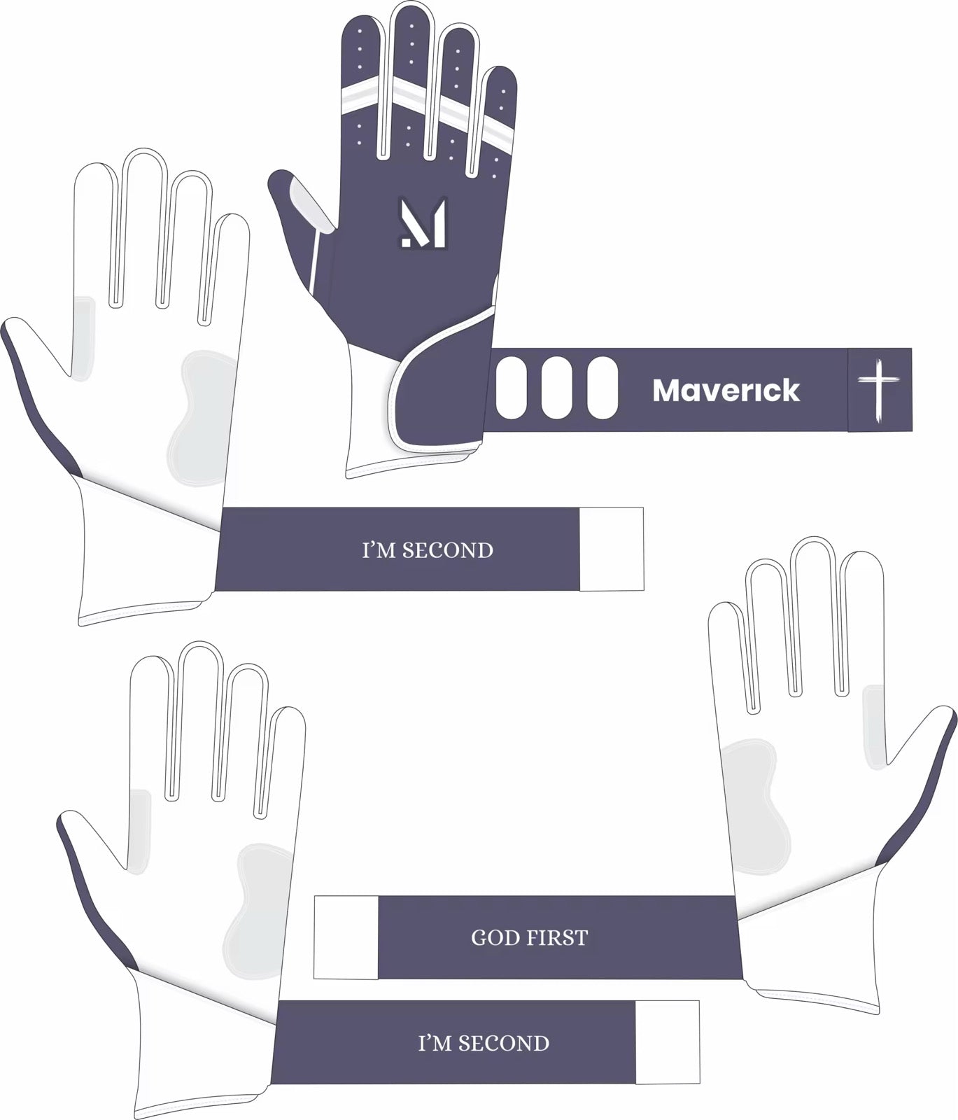 Faith Batting Gloves - “God First” “I’m Second”