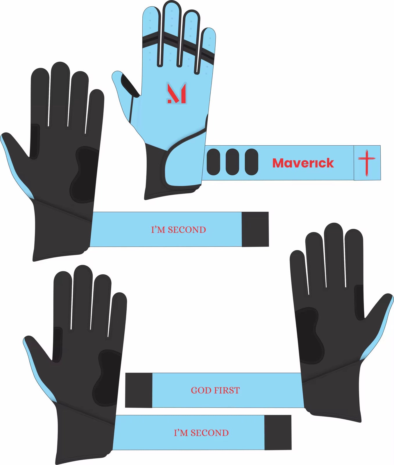Faith Batting Gloves - “God First” “I’m Second”