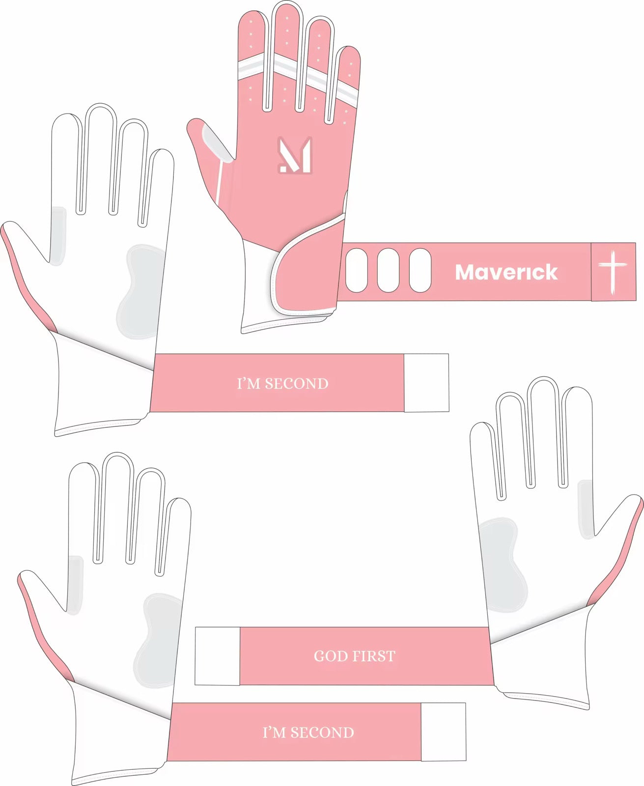 Faith Batting Gloves - “God First” “I’m Second”