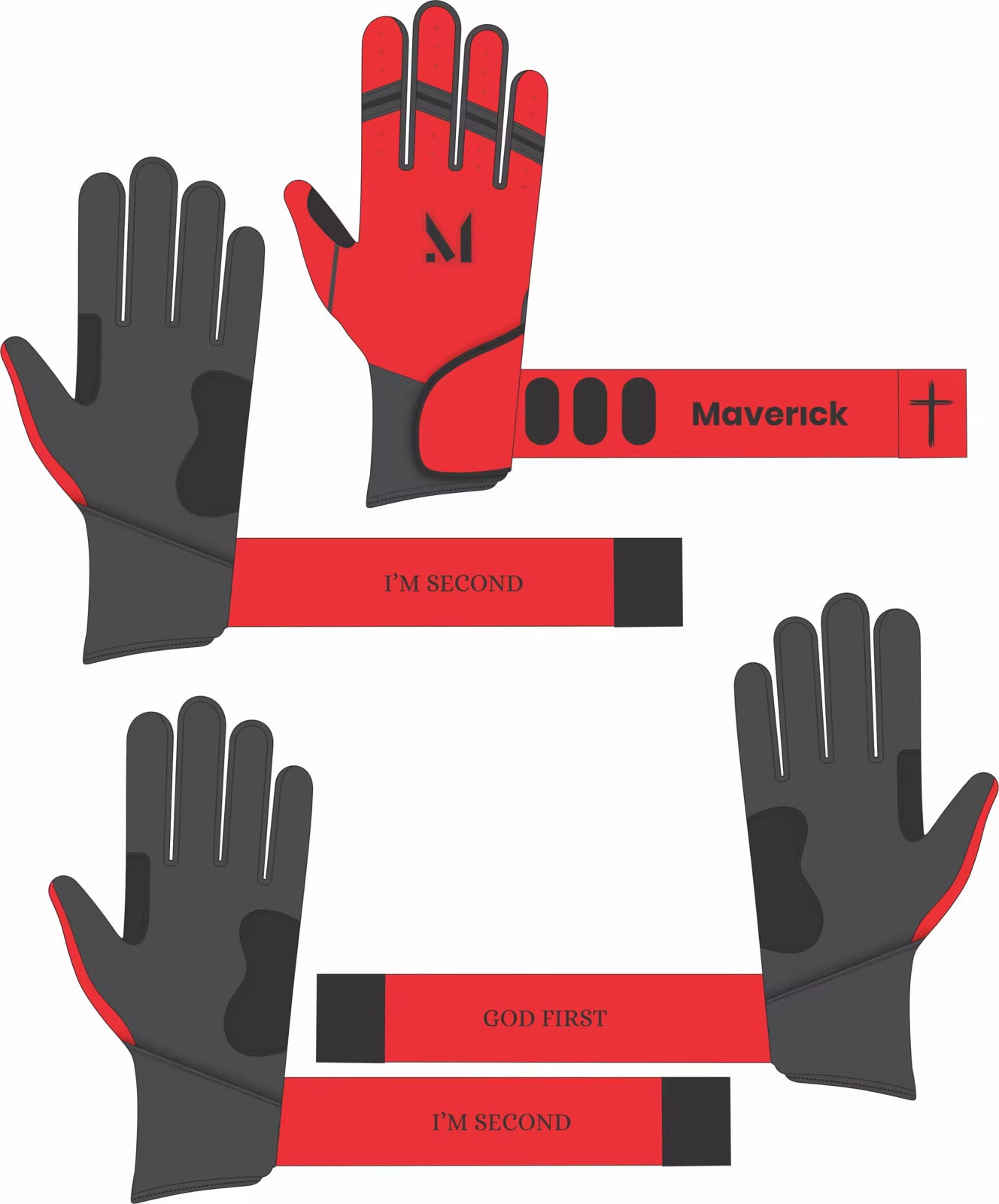 Faith Batting Gloves - “God First” “I’m Second”