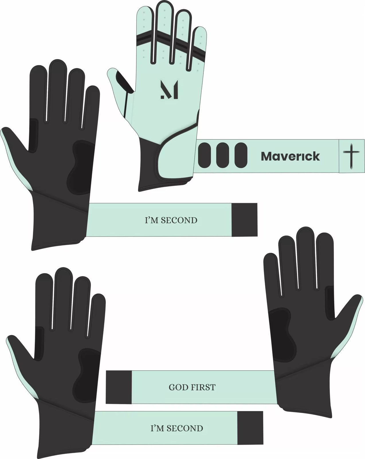 Faith Batting Gloves - “God First” “I’m Second”