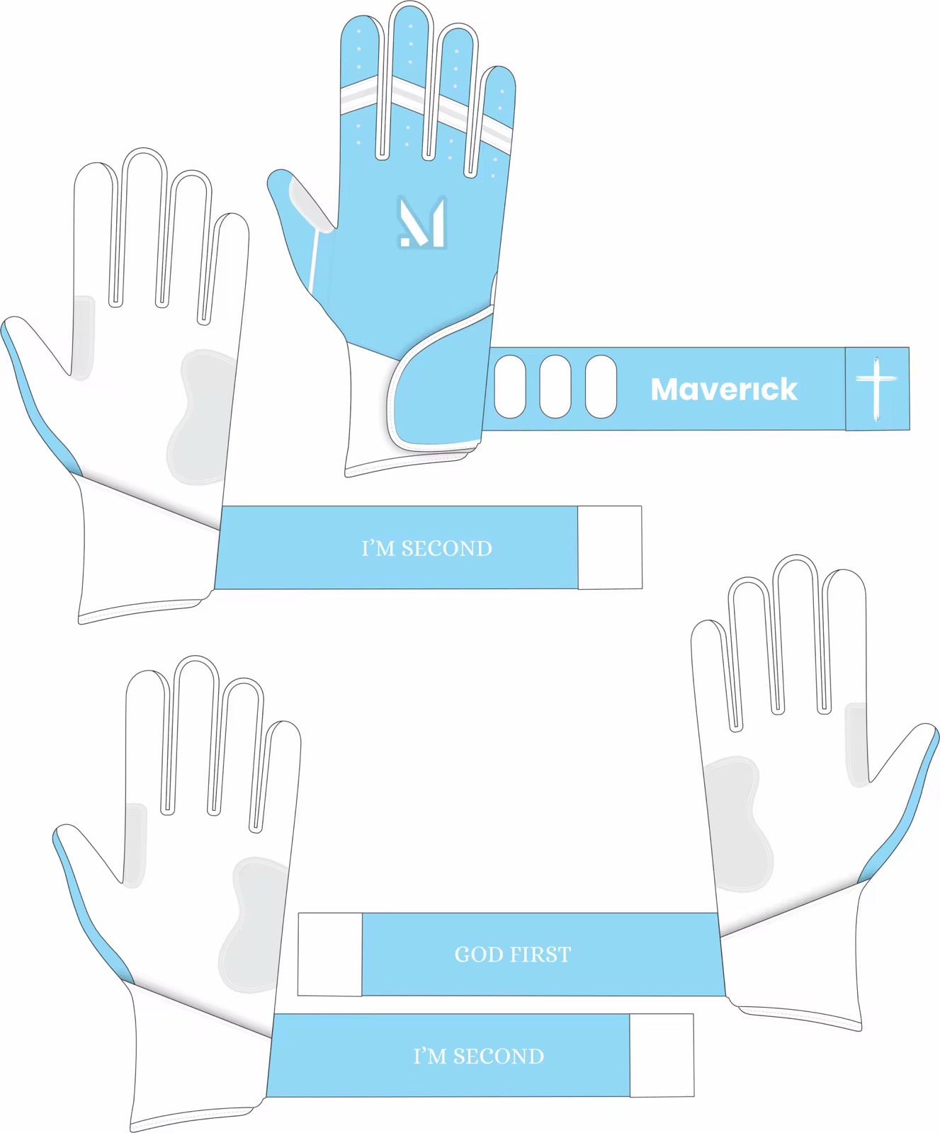 Faith Batting Gloves - “God First” “I’m Second”