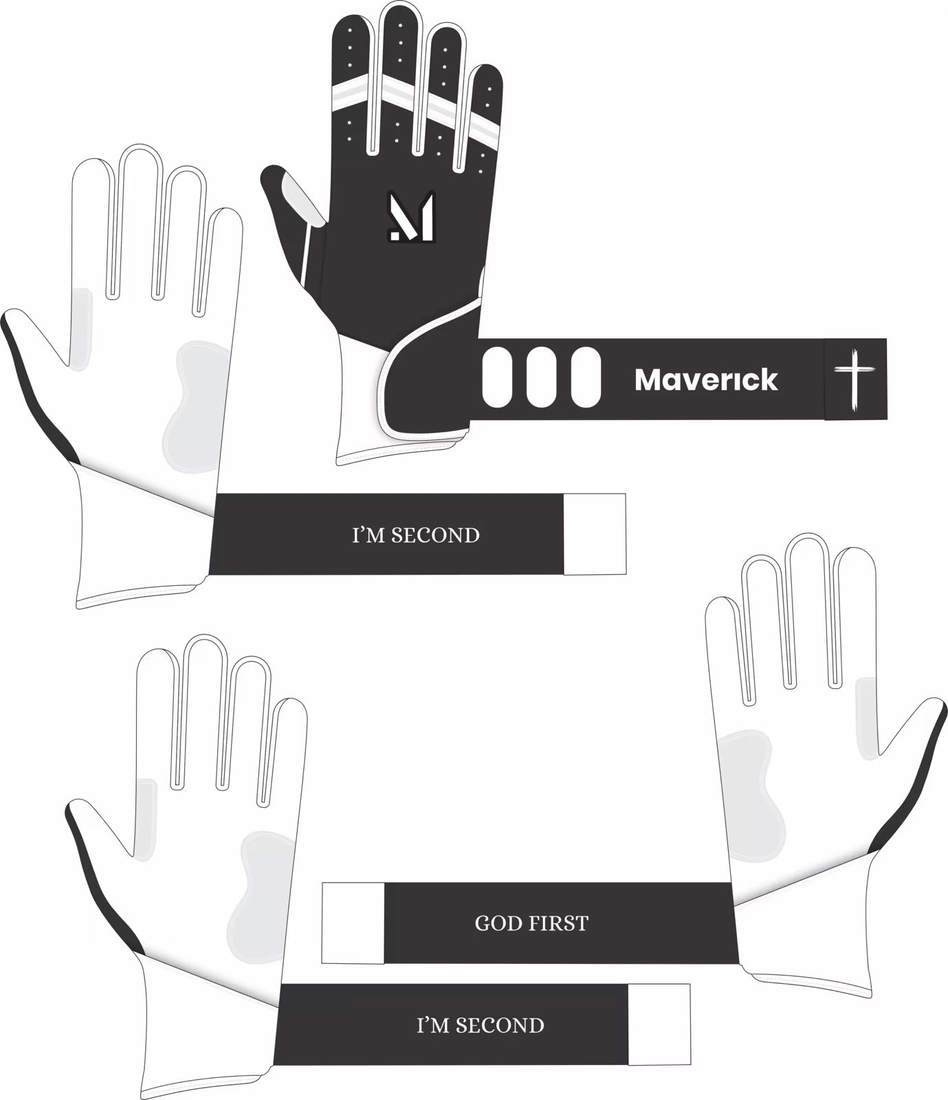 Faith Batting Gloves - “God First” “I’m Second”
