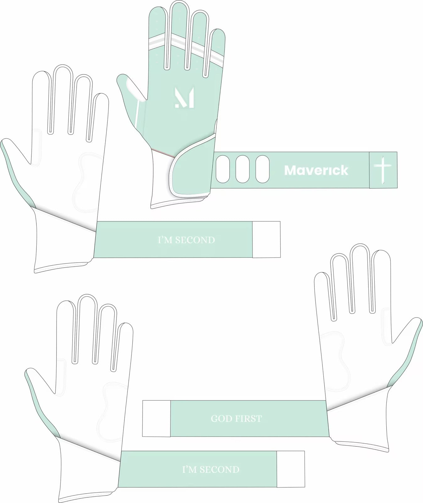 Faith Batting Gloves - “God First” “I’m Second”