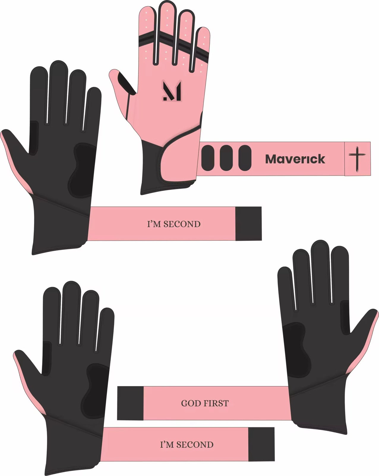 Faith Batting Gloves - “God First” “I’m Second”