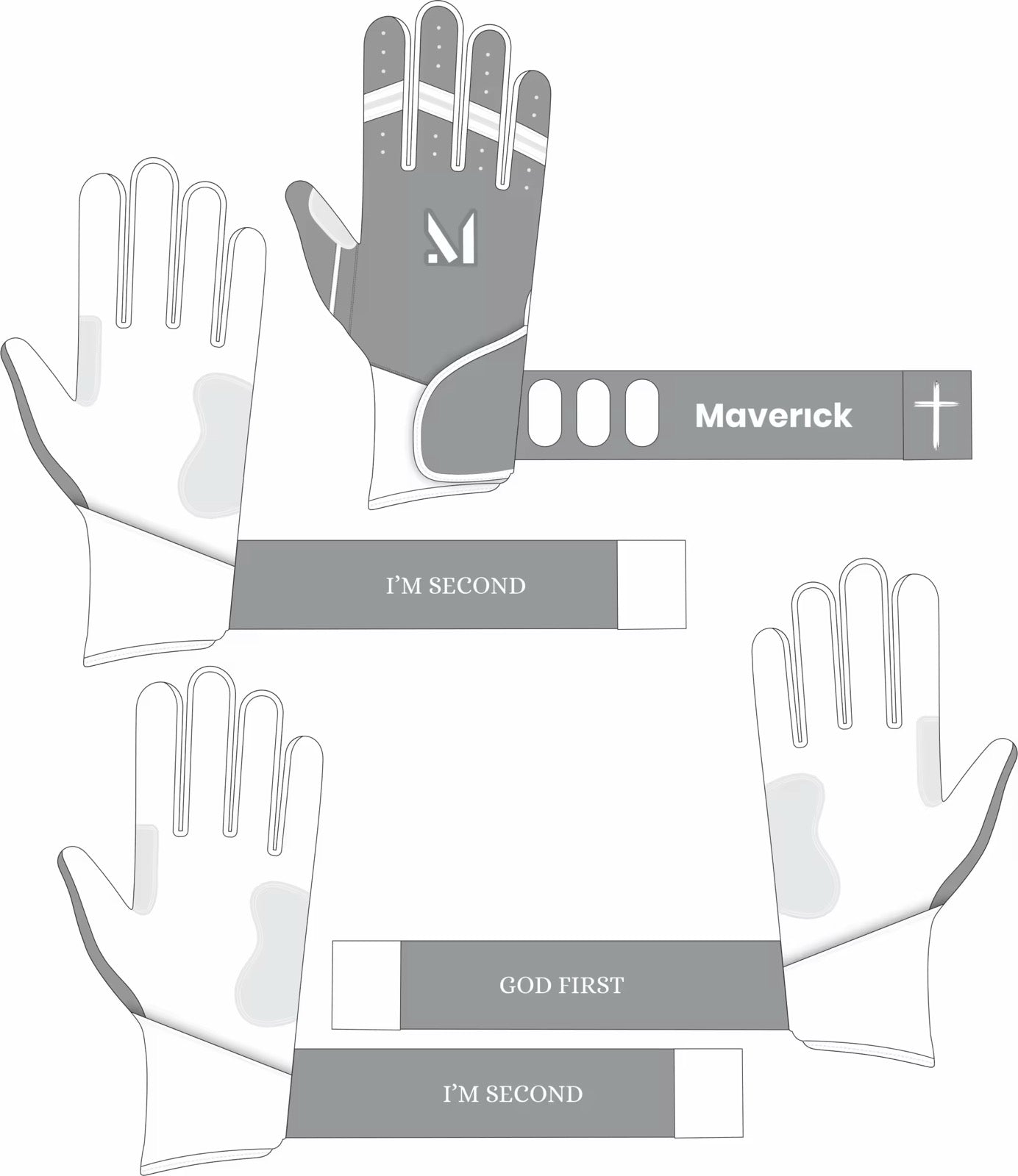 Faith Batting Gloves - “God First” “I’m Second”