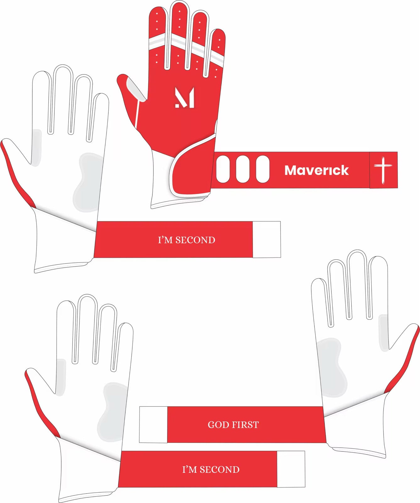 Faith Batting Gloves - “God First” “I’m Second”