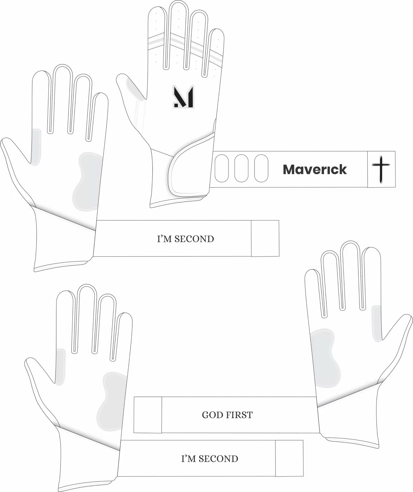 Faith Batting Gloves - “God First” “I’m Second”
