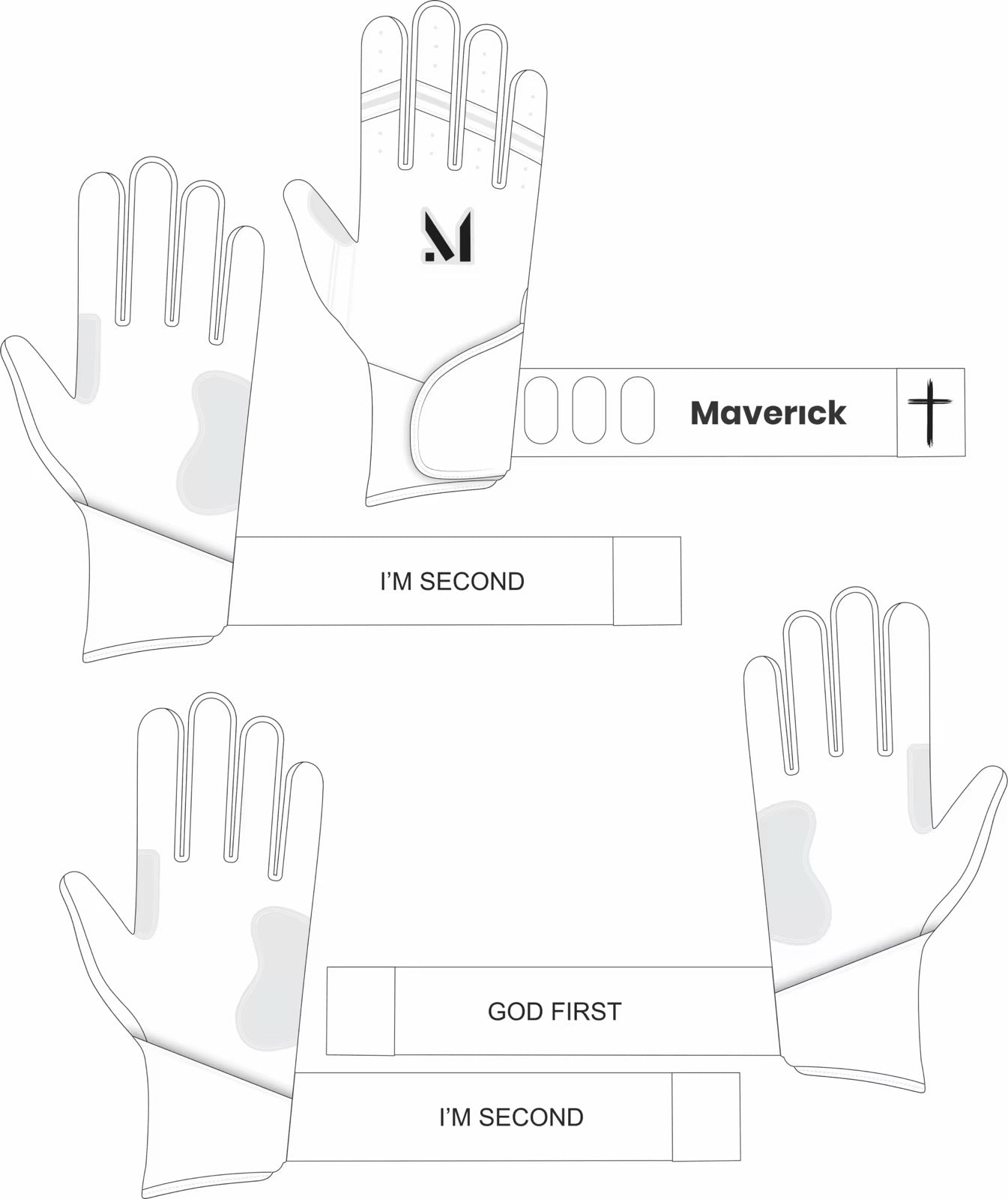 Faith Batting Gloves - “God First” “I’m Second”