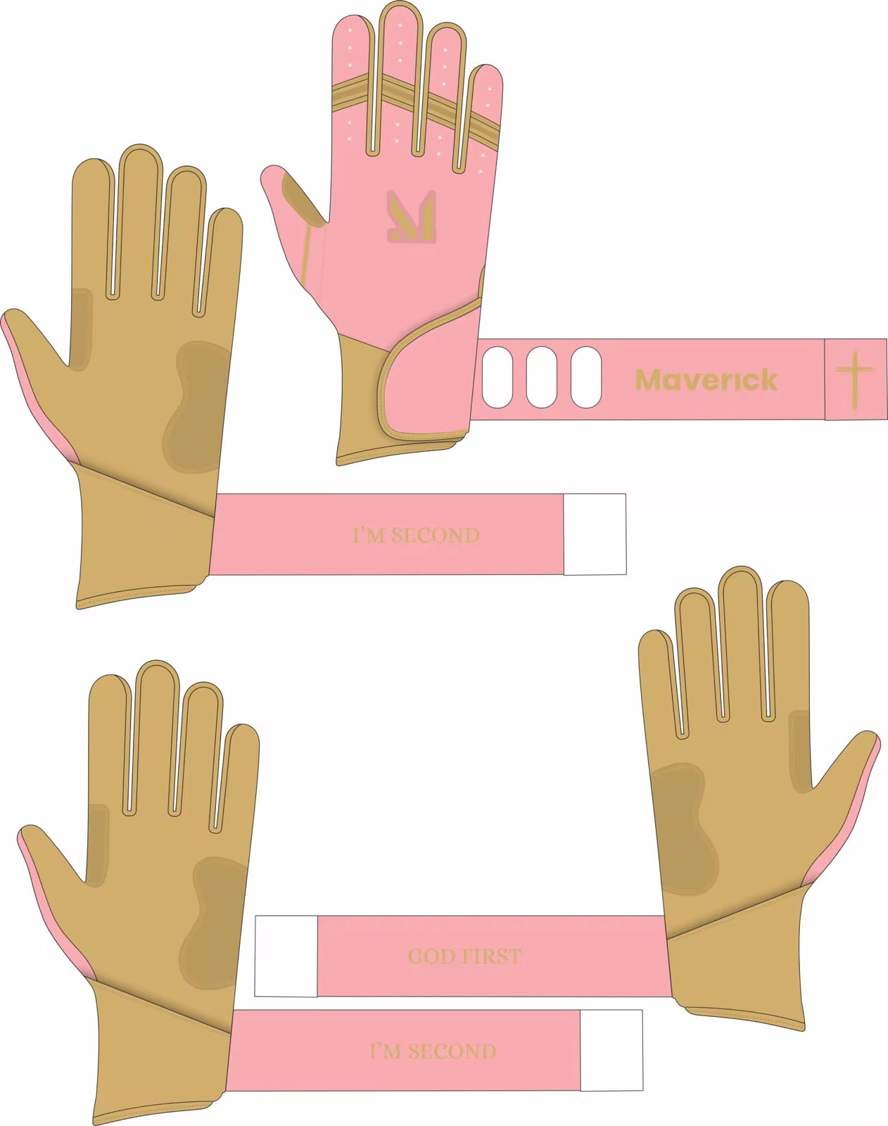 Faith Batting Gloves - “God First” “I’m Second”